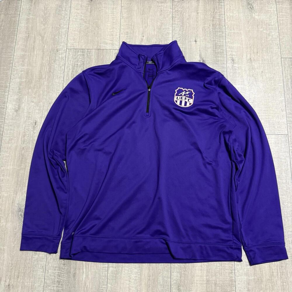 Nike Dri-Fit 1/4 Zip Pullover Long Sleeve Purple Style 642039 Size Men’s L - Picture 2 of 8